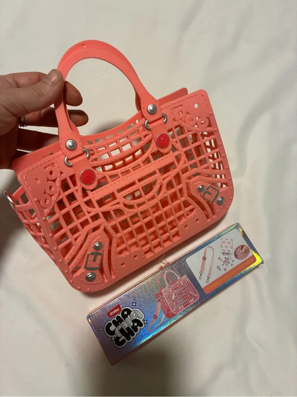 Cha Cha Mini Pink Tote Bag for Girls included Charms